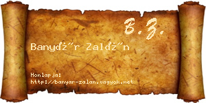 Banyár Zalán névjegykártya