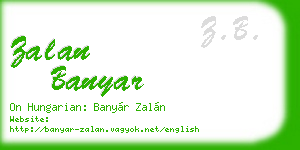 zalan banyar business card