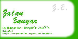 zalan banyar business card